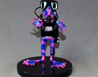 Bronze Frog "Scuba Diver" Figurine: Signed Limited Edition Art