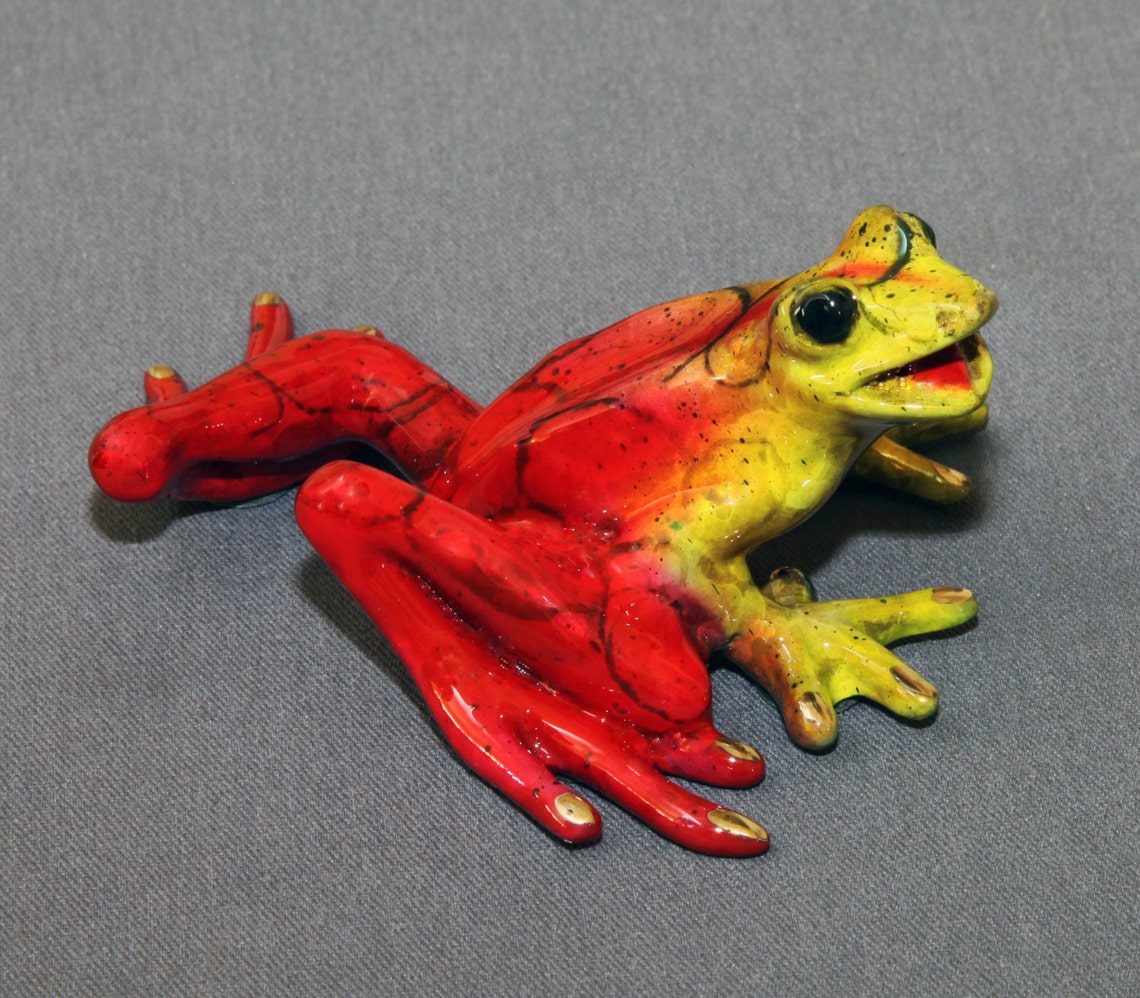 Bronze Frog Sculpture Amphibian Metal Art Figurine Statue / Etsy