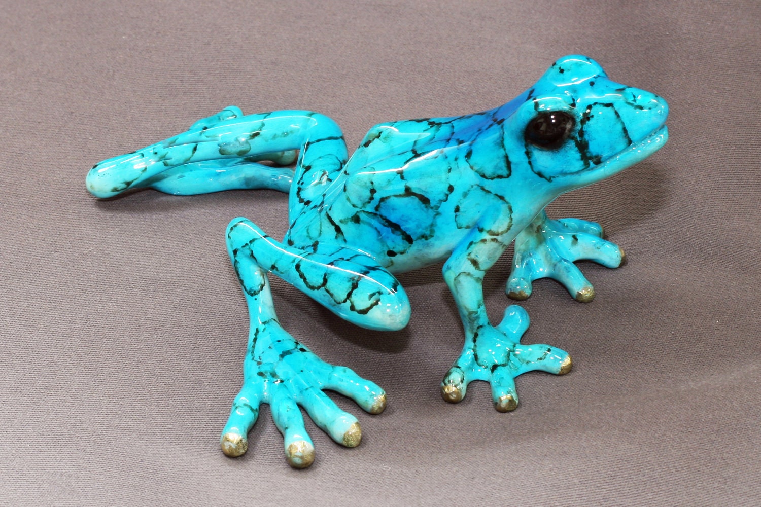 Bronze Frog Statue Figurine Amphibian Art / Limited Edition / Signed