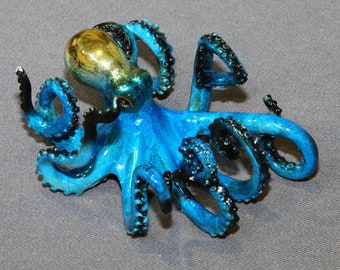 Octopus Bronze Sculpture "Oliver Octopus" Figurine Statue Aquatic Art / Limited Edition / Signed & Numbered