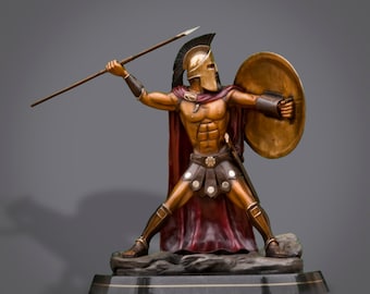 Bronze Spartan Warrior Sculpture: King Leonidas, Movie "300" by Barry Stein