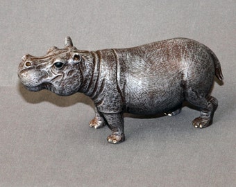 Hippopotamus Bronze "Hippo Small" Figurine Statue Sculpture Art / Limited Edition / Signed & Numbered