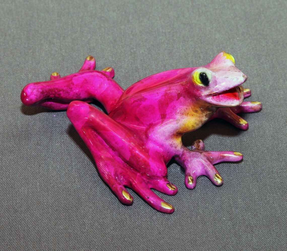 Bronze Frog Sculpture Amphibian Metal Art Figurine Statue / Etsy