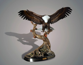 Life Size Magnificent  Eagle Bronze "Wings Of Fury" Sculpture by Barry Stein