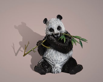 Panda Bear Bronze Sculpture by Barry Stein