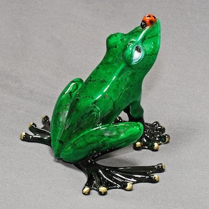 Frog Bronze Figurine Statue Sculpture Amphibian Art &quot;Don&#39;t Bug Me Frog&quot; / Limited Edition / Signed & Numbered