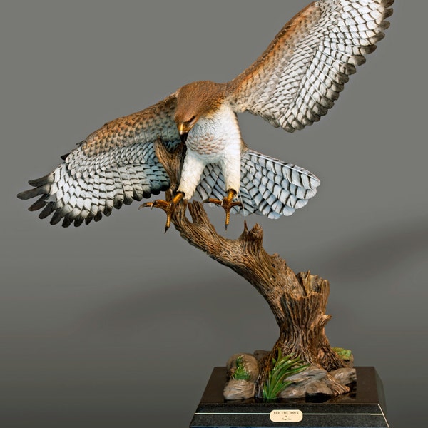 Bronze "RED-TAILED HAWK" Sculpture by Barry Stein / Life Size Magnificent
