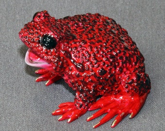 Bronze Frog Figurine Statue Sculpture Amphibian Art / Limited Edition / Signed & Numbered