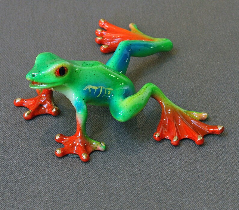 Bronze Frog Sculpture Amphibian Metal Art Figurine Statue / Etsy