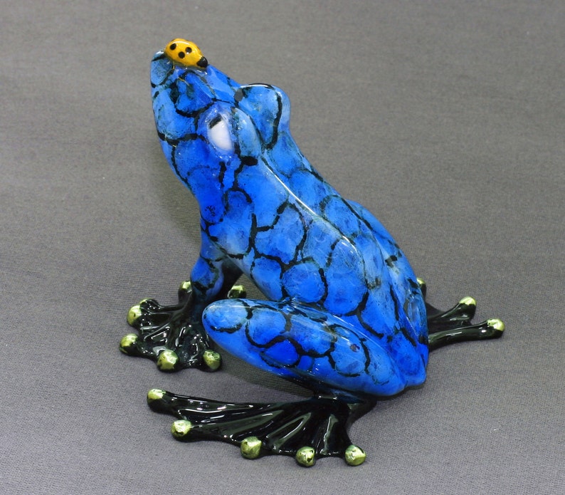 Frog Bronze Figurine Statue Sculpture Amphibian Art don't Bug Me Frog