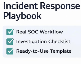 SOC Incident Response Playbook | SOC Analyst Toolkit | Cybersecurity Template | Blue Team Workflow | Instant Download