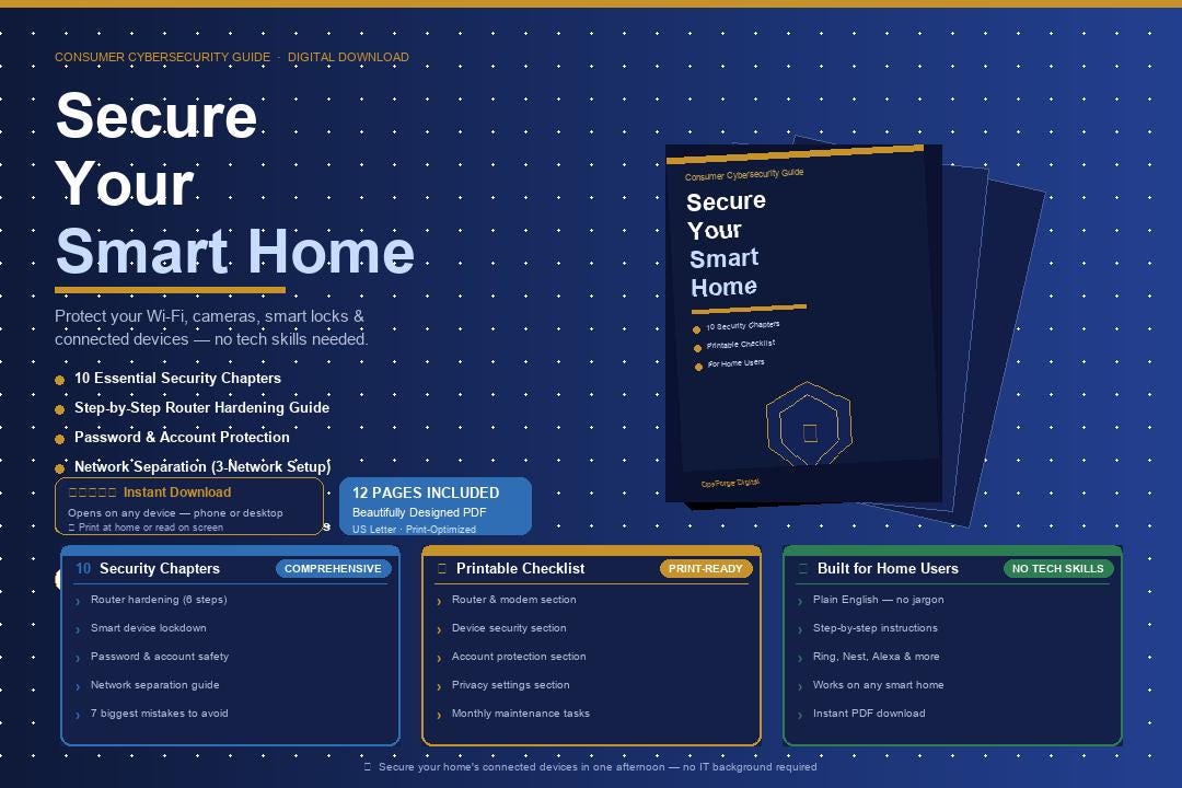 Smart Home Cybersecurity Guide | Wi-fi, Cameras, Passwords (PDF ...