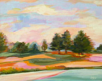 Original Acrylic 8"x10" Painting on Canvas Panel.  "Dusk"