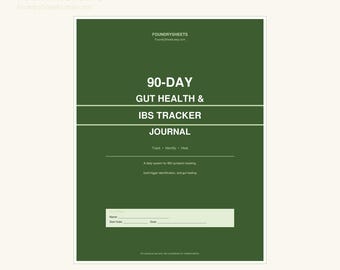 90-Day Gut Health IBS Tracker Journal | Food Trigger Log (Printable PDF)
