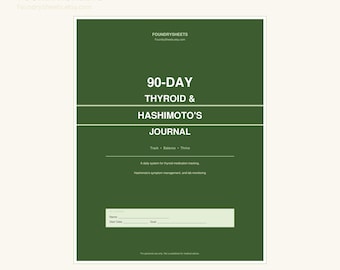 90-Day Thyroid Hashimoto's Journal | Symptom, Lab, Levothyroxine Tracker (Printable PDF)