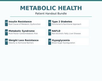 Metabolic Health Patient Handout Bundle | 6 Printable PDF Handouts for Practitioners