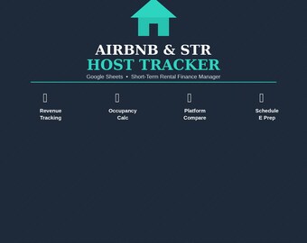 Airbnb Host Tracker Google Sheets | STR Income & Expense Template | Short-Term Rental Finance Tracker
