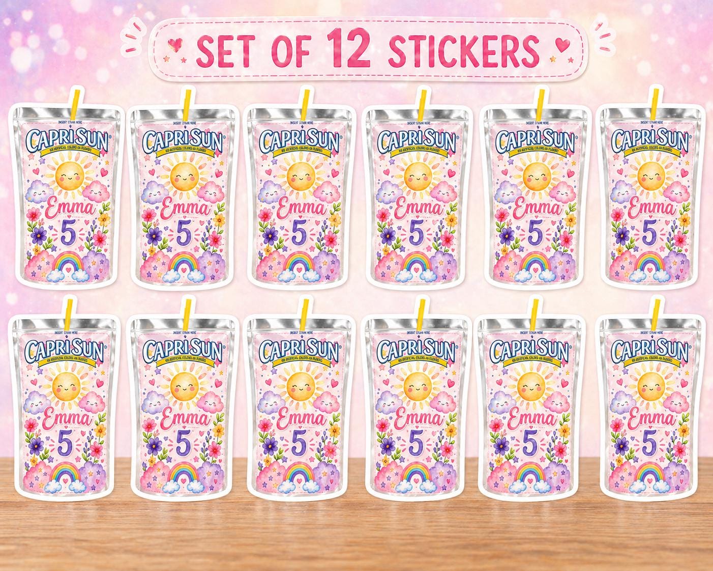 Capri Sun Birthday Stickers | Personalized Juice Labels, Pool Party ...