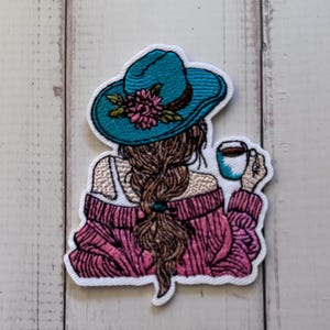 Embroidered Patch, Country Girl Coffee, Western Vibes, Hat Accessory (Approx 2.5")