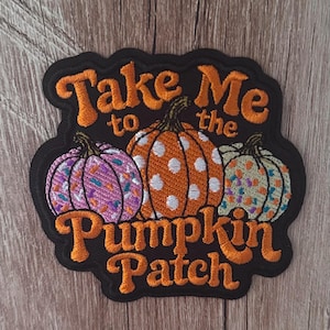 Broderad stryklapp med "Ta mig till pumpalappen"