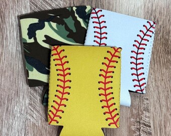 Blank 355 ml neopren-koozie, baseboll-softboll-kamouflagetryck, gör-det-själv-klar