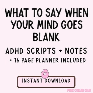 ADHS Meeting Scripts + Notizen | Was man sagt, wenn der Kopf leer ist (Instant Download PDF)