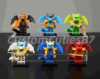 Ninjago Dragon Form Minifigure Set – Six Elemental Ninja Building Block Toy