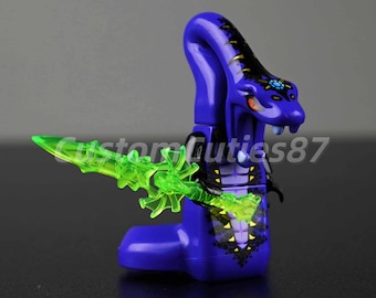 MOC Ninjago Pythor Chumsworth Minifigure – Rare Anacondrai General in Purple with Lavender