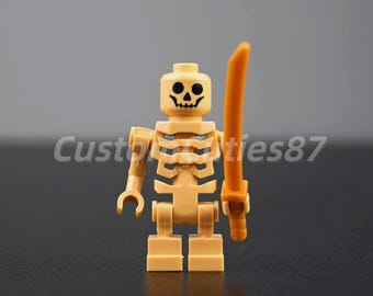 MOC Ninjago Sandy Yellow Skulkin Skeleton Minifigure – Desert Grunt Mummy Trooper
