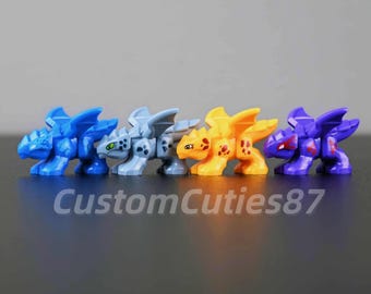 Ninjago Baby Dragon Wyldfyre Minifigure Set – Blue, Yellow, Grey, Purple Building Blocks