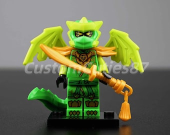 Minifigura de Lloyd Dragon de Ninjago – Juguete de bloques de construcción del guerrero ninja verde