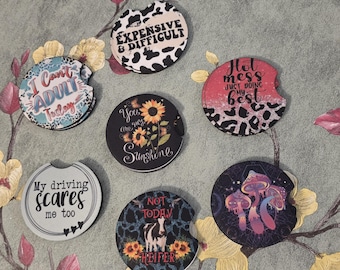 Posavasos absorbentes de neopreno para coche (paquete de 2)