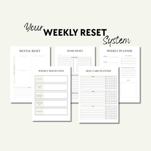 Weekly Reset Planner for Busy Moms Home Cleaning Checklist Printable Sunday Routine Simple Household Planner Habit Tracker Instant Download