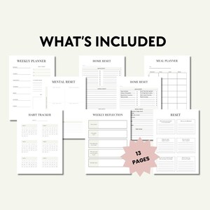 Weekly Reset Planner for Busy Moms Home Cleaning Checklist Printable Sunday Routine Simple Household Planner Habit Tracker Instant Download