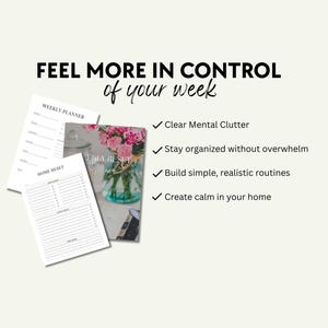 Weekly Reset Planner for Busy Moms Home Cleaning Checklist Printable Sunday Routine Simple Household Planner Habit Tracker Instant Download