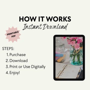 Weekly Reset Planner for Busy Moms Home Cleaning Checklist Printable Sunday Routine Simple Household Planner Habit Tracker Instant Download