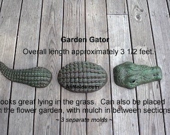 Alligator 3pc concrete plaster cement accent stone mold