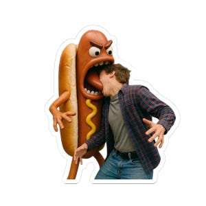 Hotdog eet man! - Kiss-Cut-stickers