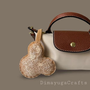 Handmade Disney Beignet Felt Bag Charm | Cute Food Keychain | Disney-Inspired Accessory