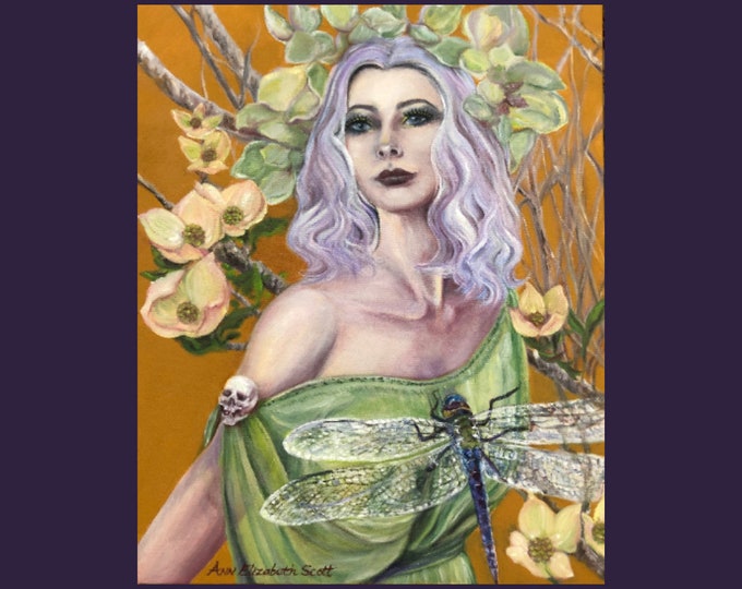 Oil Painting on Canvas | Green Fairy | Signed Original Fine Art | Museum Quality | Wall Décor