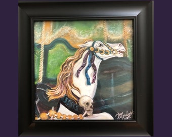 Framed Giclee Print | Haunted Carousel Horse | Museum Quality | Limited-edition | Signed Original Fine Art | Wall Décor