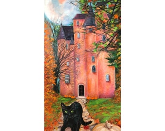 Oil Painting on Canvas | Black Cat Season | Signed Original Fine Art | Museum Quality | Wall Décor