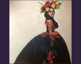 Oil Painting on Canvas | Day Of The Dead | Signed Original Fine Art | Museum Quality | Wall Décor
