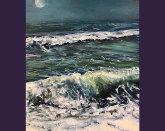 Oil Painting on Canvas | Ocean Waves | Signed Original Fine Art | Museum Quality | Wall Décor