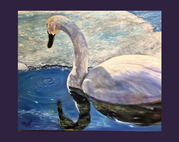 Oil Painting on Canvas | Swan Lake | Signed Original Fine Art | Museum Quality | Wall Décor