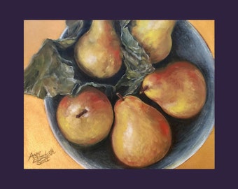 Oil Painting on Canvas | Golden Pears | Signed Original Fine Art | Museum Quality | Wall Décor