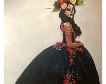 Oil Painting on Canvas | Day Of The Dead | Signed Original Fine Art | Museum Quality | Wall Décor