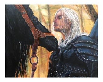Oil Painting on Canvas | Geralt of Rivia | Signed Original Fine Art | Museum Quality | Wall Décor