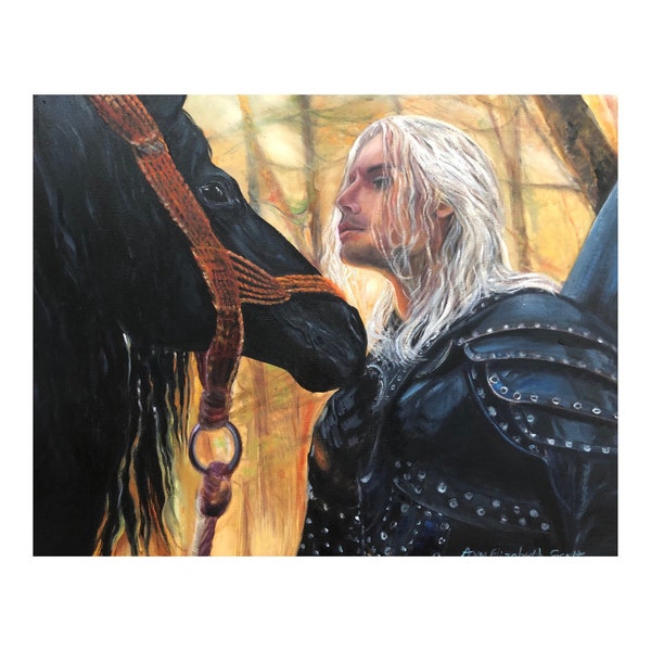 Oil Painting on Canvas | Geralt of Rivia | Signed Original Fine Art | Museum Quality | Wall Décor