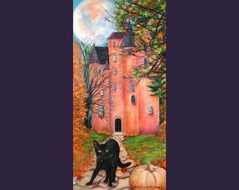Oil Painting on Canvas | Black Cat Season | Signed Original Fine Art | Museum Quality | Wall Décor